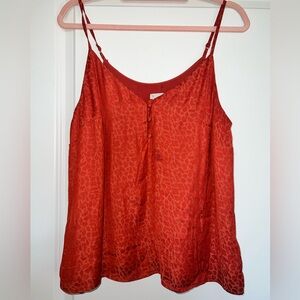 ORANGE SATIN TANK - printed